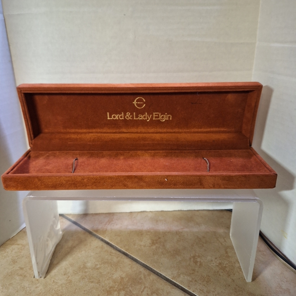 Vintage Lord & Lady Elgin Velveteen Watch/Bracelet Presentation Jewelry Case